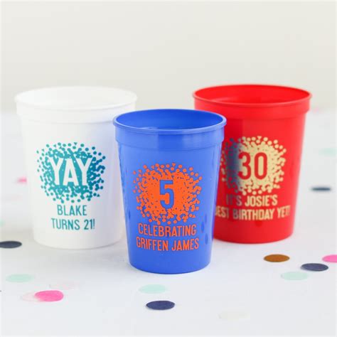 Personalized Plastic Birthday Party Stadium Cups | Beau-coup