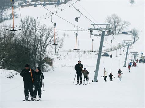 Rope tow ski lift stock photo. Image of loop, cable, snowboarding ...