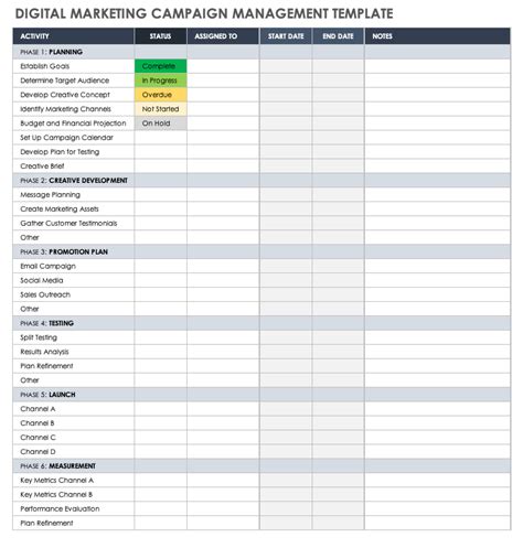 Marketing Campaign Tracking Template