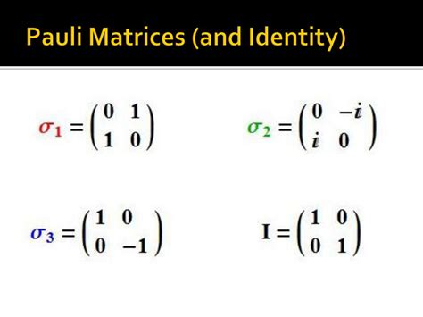 PPT - Electron Spin Statistics and Pauli Matrices PowerPoint ...