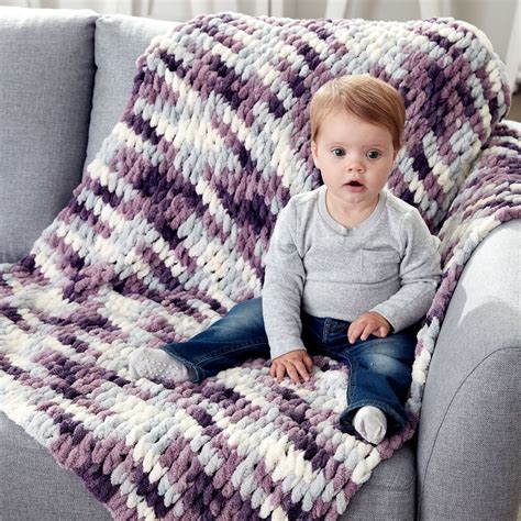 Bernat Alize EZ Baby Blanket | Chunky knit blanket diy, Knitted baby ...