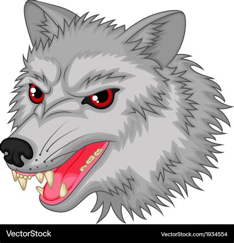 Angry wolf cartoon character Royalty Free Vector Image