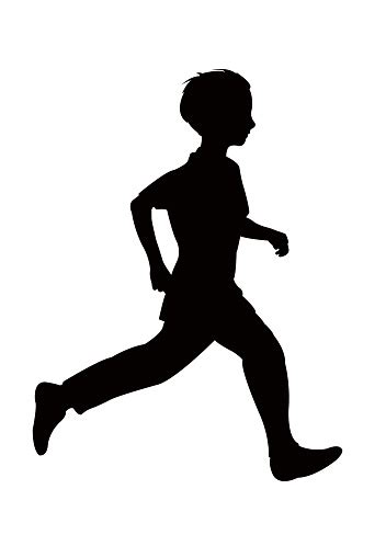 A Boy Running Silhouette Vector Stock Illustration - Download Image Now ...