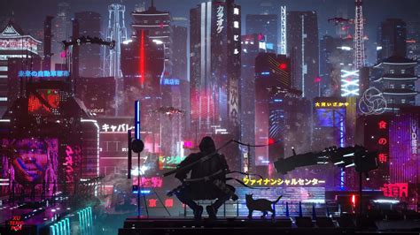 Cat Cyberpunk 4k Wallpaper