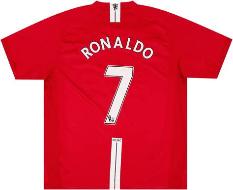 2007-09 Manchester United Home Shirt Ronaldo #7 - Good 5/10 - (L)