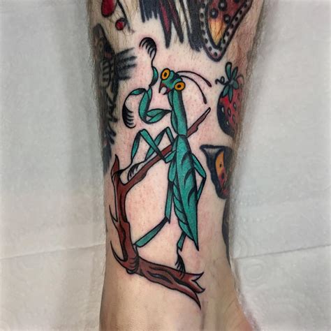 Praying mantis tattoo by @lukejinks - Tattoogrid.net