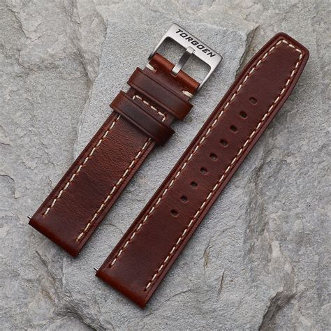 Brown Leather Strap - 24mm Watch Strap | – Torgoen