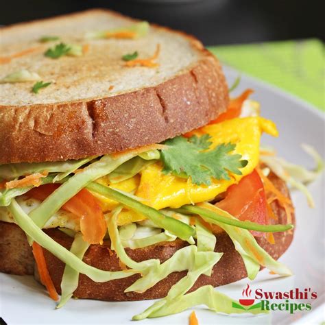 Fried Egg Sandwich Recipe - Swasthi's Recipes