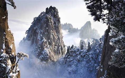 Huangshan Mountains in Winter in Anhui 2C China Wallpapers - HD ...