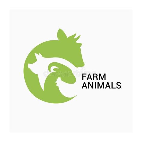 Farm Animals Logo, Farmers Market Vector Icon, Animal Husbandry Logo ...