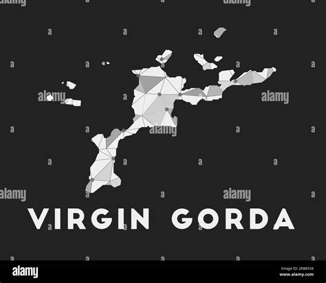 Virgin Gorda - communication network map of island. Virgin Gorda trendy ...