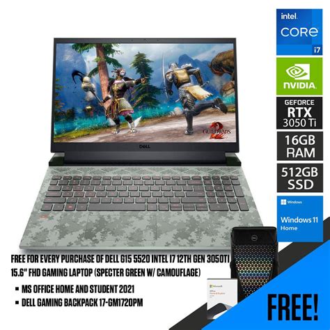 DataBlitz - Dell G15 5520 Gaming Laptop (Specter Green w/ Camouflage)