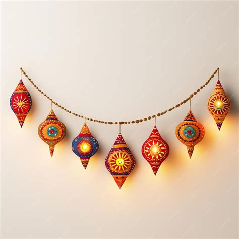 Premium AI Image | Festival Toran With Hanging Lamps For Diwali Decoration