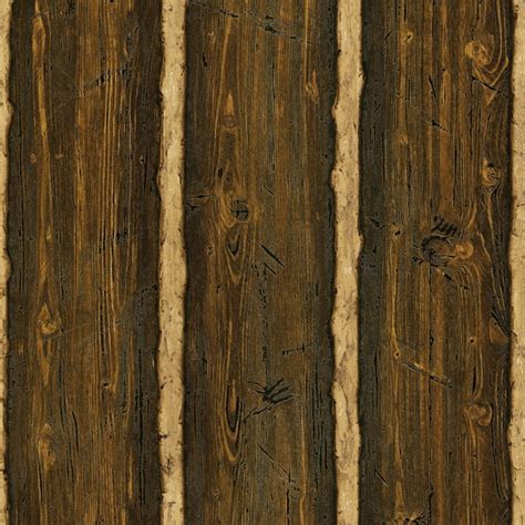 Chesapeake Log Cabin Brown Wood Paneling Wallpaper - Walmart.com ...