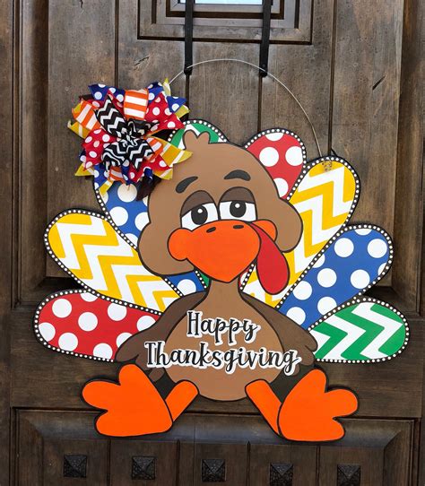 LARGE Thanksgiving door hanger , Turkey Door Hanger , fall decorations ...