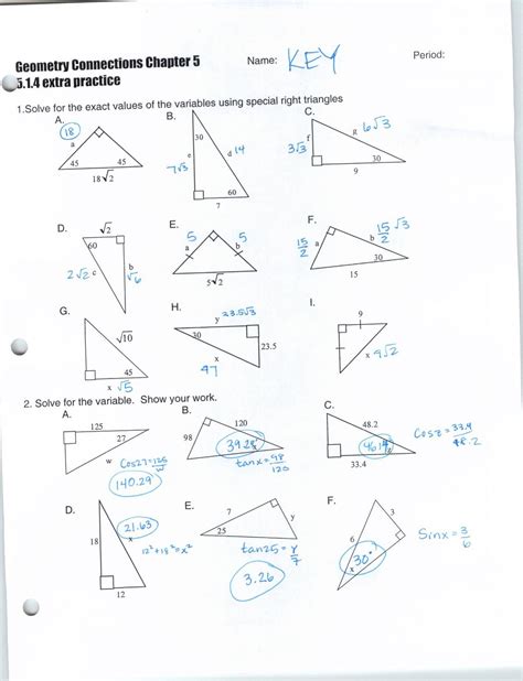 Solving Similar Triangles Worksheet