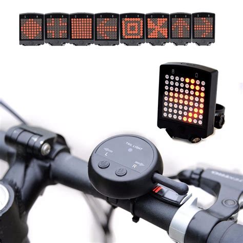 64 LED Wireless Remote Laser Bicycle Rear Tail Light Bike Turn Signals ...