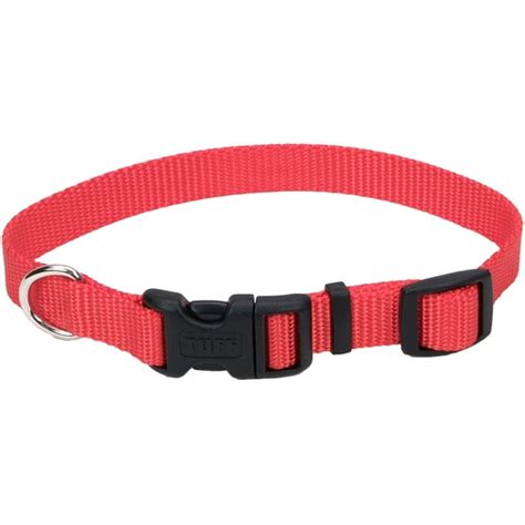 Adjustable Nylon 3/4" Dog Collar with Tuff Buckle-Red, Neck Size 14"-20 ...