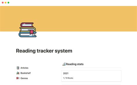 Notion Template Gallery – Reading tracker system