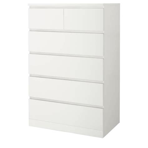 MALM chest of 6 drawers, white, 80x123 cm - IKEA