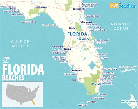 Map of Beaches in Florida - Live Beaches