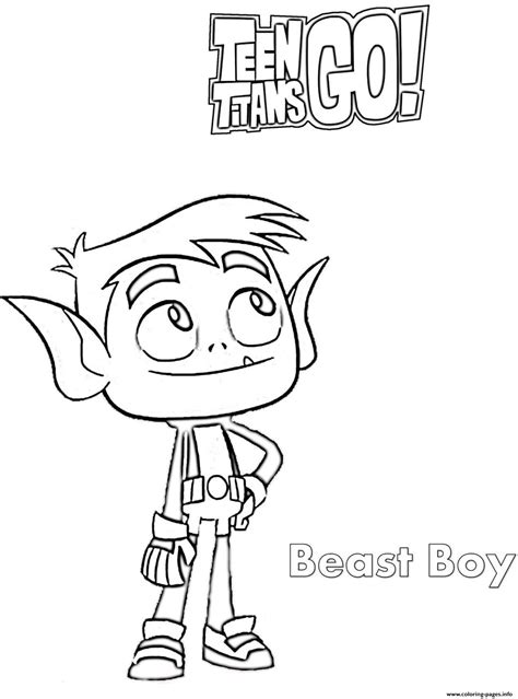 Beast Boy Teen Titans Coloring page Printable