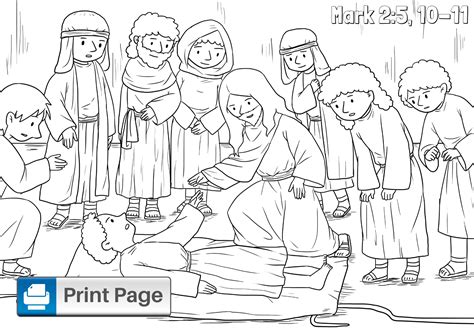 Jesus Heals A Paralyzed Man Coloring Pages - Learny Kids