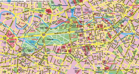 Map of Berlin tourist attractions, sightseeing & tourist tour