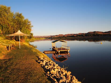 Gariep River (Orange River) on the border of S. Africa and Namibia ...