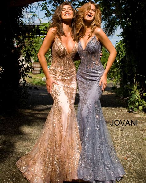 Jovani 3675 Embellished Prom Dress 2020 Sheer Corset Shimmer Mermaid ...