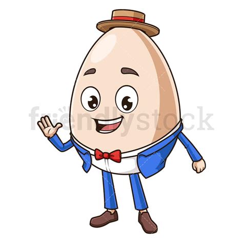 Humpty Dumpty Waving Cartoon Clipart Vector - FriendlyStock