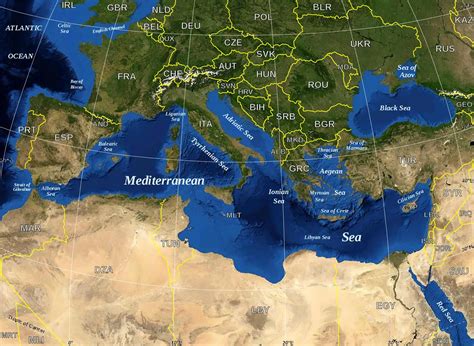 Mediterranean Sea Political Map • Mapsof.net