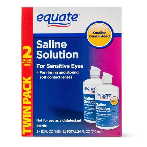 Equate Saline Solution, Contact Lens Solution for Sensitive Eyes Twin ...