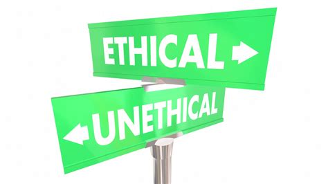 Ethical Vs Unethical Behavior Choices 2 Two Road Signs 3 D Animation ...