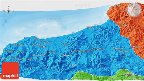 Political 3D Map of Jijel