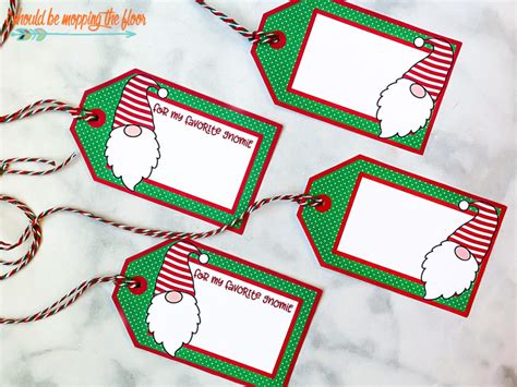 Free Printable Christmas Gnomes Gift Tags | i should be mopping the floor