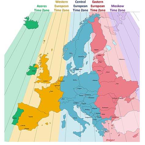 Euro Time Zone Map - Ronna Chrystel