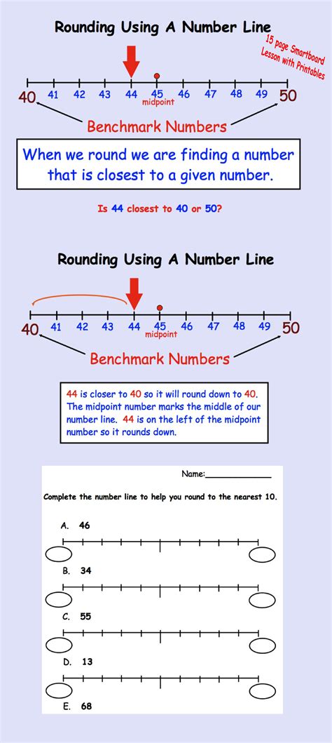 Interactive Smartboard lessons on Rounding plus printable pages. | Math ...