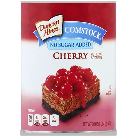 Duncan Hines® Comstock® No Sugar Added Cherry Pie Filling & Topping 20 ...