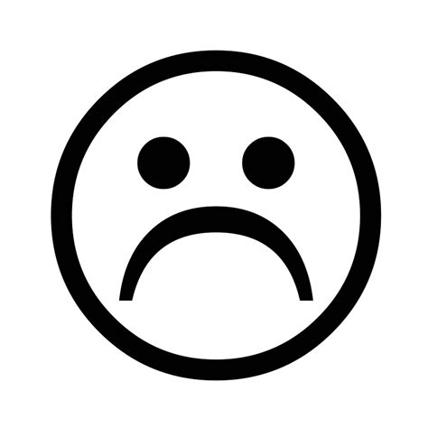 Free Sad Face Black And White Emoji, Download Free Sad Face Black And ...