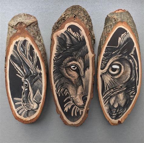 Stunning Paintings of Animals on Wood Slices | 99inspiration