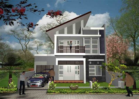 Inspirasi 10 Desain Rumah Minimalis Atap Miring Populer - Japdesain