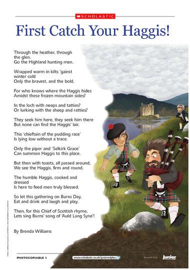 silly poem about catching a haggis | Robbie burns night, Burns day ...