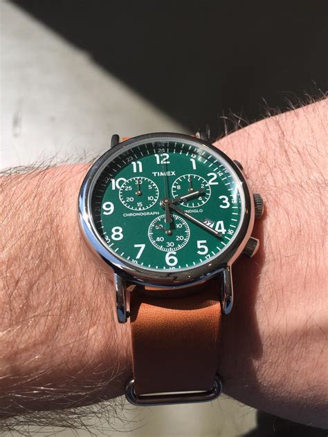 [Timex] Weekender Chrono ready for the weekend. Still loving this green ...