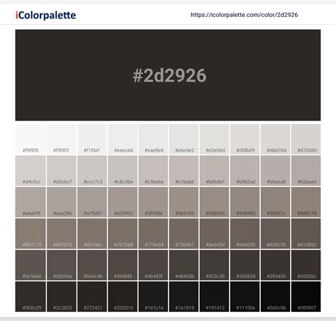 Pantone Black C Color | Hex color Code #2D2926 information | Hsl | Rgb ...