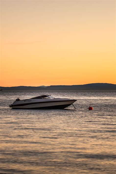 Free Photo of a Speedboat at Sunset Ocean Landscape in Tsawwassen