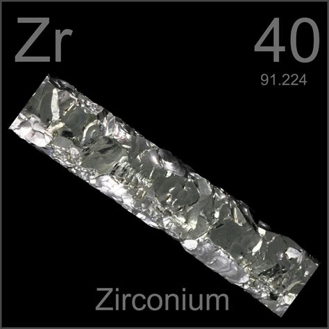 Crystal bar, a sample of the element Zirconium in the Periodic Table