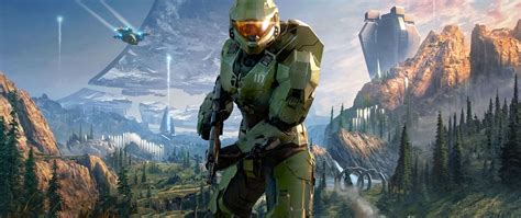 Download wallpaper 2560x1080 halo infinite, armor suit, soldier, 2020 ...