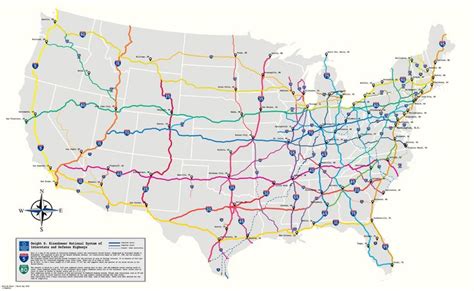 Us Map With Major Roads - Corina Charmaine