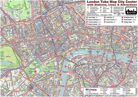 Central London Tube Map - Streets, Stations & Lines